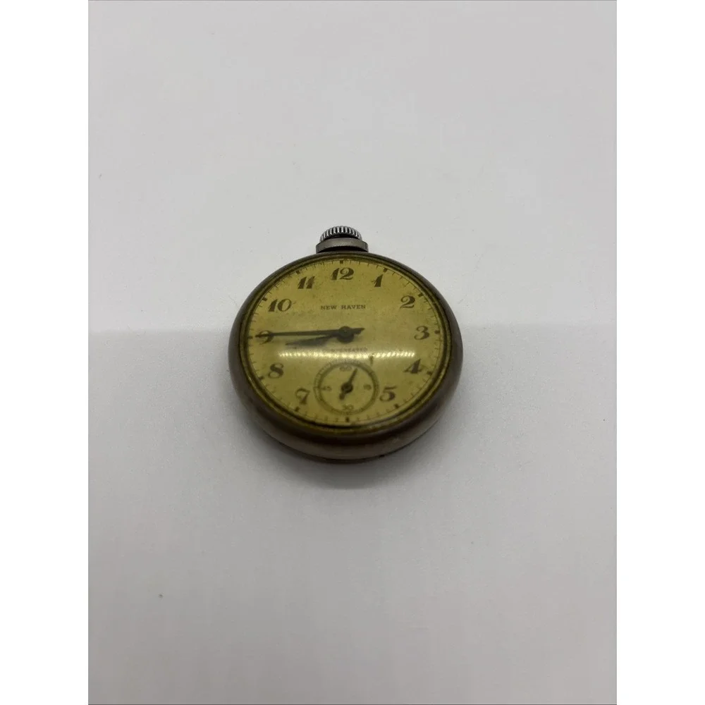 Antique New Haven Pocket Watch Running Mens Silver Analog Vintage Dress Watch